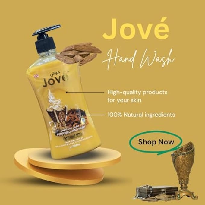 Jove HAND WASH OUD 500ML | LUXURIOUS & MOISTURIZING HAND CLEANSER | INFUSED WITH RICH OUD FRAGRANCE | SOFT & HYDRATED HANDS | PH BALANCED & PARABEN-FREE | LONG-LASTING ORIENTAL SCENT - Image 3